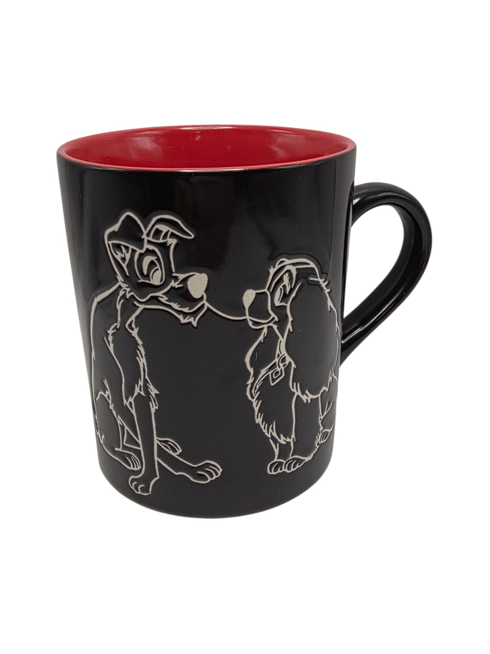 Lady and the Tramp "Love with Heart" Black and Red Coffee Mug Oversized